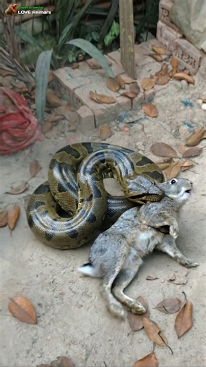 love animals on Instagram: "Big anaconda snack eating rabbit animal snrn 😲😰😪😰😪😥#animals #shorts #amazing #fblifestyle"