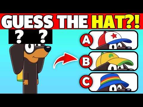 Can You Guess Snickers’s Cap ? 🎩 | Pick the right one! | Bluey Character Quiz 🦮🧢| Snickers, Bluey