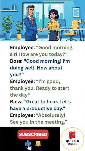 How to Greet "Good Morning" to Your Boss Politely in English | Office Conversation Practice #shorts