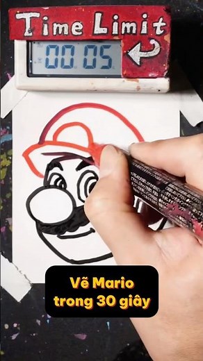 Thử thách vẽ siêu tốc #49: Vẽ Mario trong 30 giây