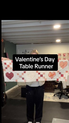 Signed, sealed, delivered… it’s adorable! An adorable quilted table runner for Valentine’s Day ❤️❤️ Pattern: Cluck Cluck Sew Fabric: various RBD, Moda, etc. I plan to do various holiday table runners so I have one for every season/occasion, so stay tuned for more drops ❤️ I still have to add border, batting, and backing, but this top will be done in no time ❤️ #quiltersoftiktok #quilting #beginnersewing #sewingtiktok #valentinesday