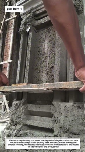 Mastering Decorative Concrete Columns & Moldings | Precision Plaster Finishing Process