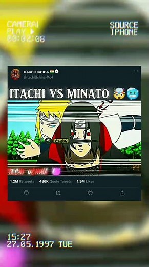 ITACHI UCHIHA VS MINATO 🤯🥶#anime #itachi #minato