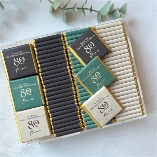 Personalized 80 Th Birthday Chocolate Favors, Milestone Celebration, 30th, 40th, 50th, 80th, 70th, 90th, 100th Birthday Party Favor - Etsy