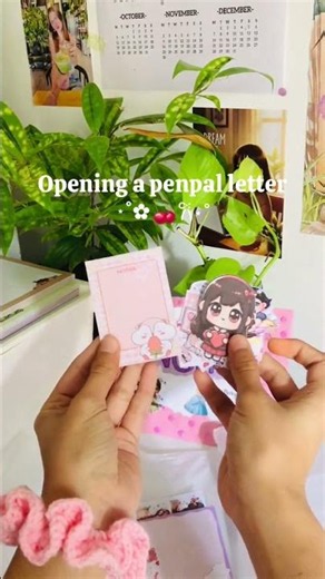 Opening a penpal letter with me 💌🍒✨️ #dayvlog #fyp #penpals #letters #viral #newvlog #eyecatchy
