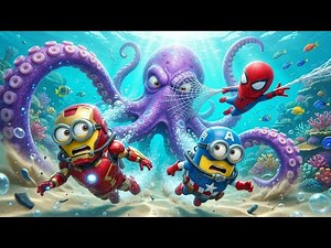 Eaten by GIANT KRAKEN! 🌊🦑 Minions vs Sea Monster Underwater | Funny Minions 3D Animation