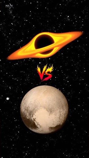 Black Hole⚫vs Pluto | Who Wins?⚡ #space #universe #planet #blackhole #fyp