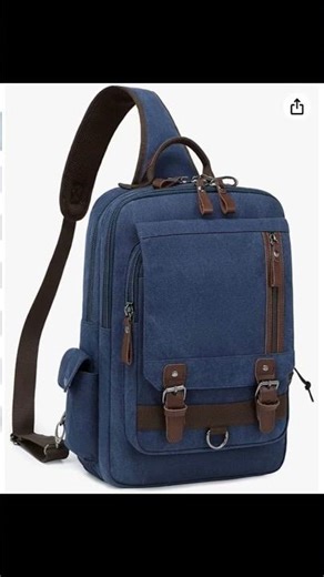 mygreen Canvas Cross Body Messenger Bag Dark Blue
