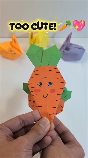 Easy Cute Paper Carrot 🥕🐰 | Easter Craft DIY #shorts