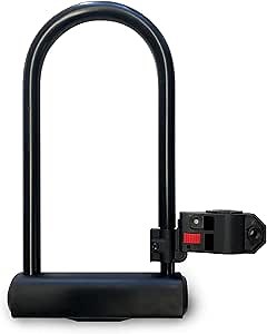 Electric Bike CO. Bike U-Lock with Key, Heavy-Duty Metal Bar Anti-Theft Frame Bicycle Lock, 12mm Steel Shackle, 11.8 Inches