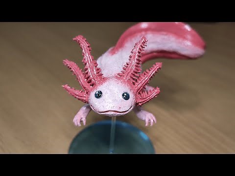 I made an Axolotl figure out of clay! : Polymer clay sculpting tutorial