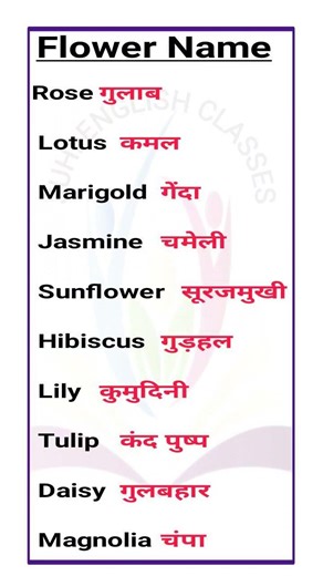 Flower Name in English #easyenglisheveryday #learn #spokenenglish #wordmeaning #englishlearningclass