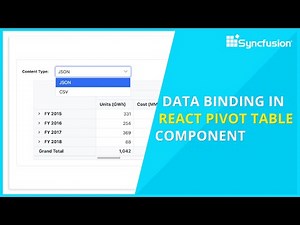 Data Binding in React Pivot Table Component
