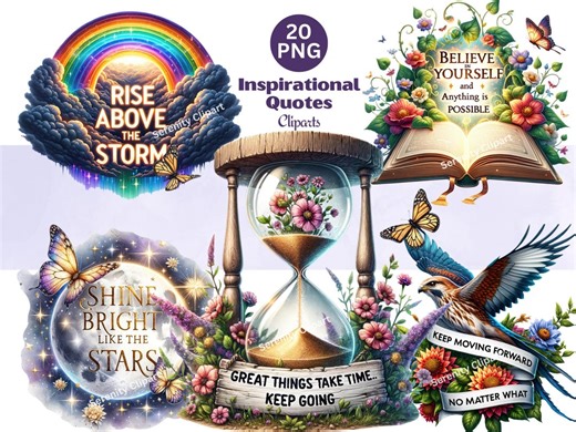 Watercolor Inspirational Quotes Clipart, Positive Art PNG (digital Download) - Etsy Australia