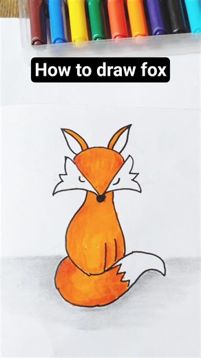 This Cute Fox Drawing Is TOO Easy 🦊✨#shorts #viral