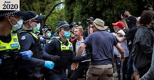 Woman charged with kicking a police horse at Friday's 'freedom day' protests