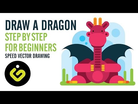 How To Draw A Dragon, Step by Step For Beginners, Speed Drawing Illustrator Tutorial