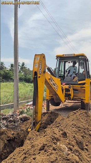 JCB 3DX BACKHOE digging water pipeline