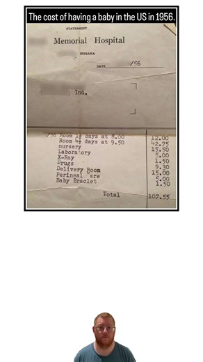 The cost of having a baby in the US in 1956.