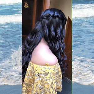 Waterfall braid with curls 💛💛💛💛 | "Make-Up By LaRochelle"