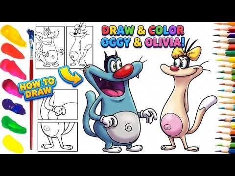 How to Draw Oggy and Olivia Step by Step | Easy Cartoon Drawing #easydrawing20k