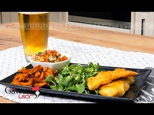 🐟 Cod Pane cu Salsa de Rosii si Cartofi dulci picanti + Bere