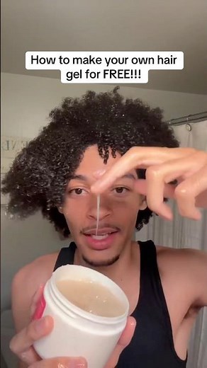 How to make your own hair gel for FREE!!! 5 sec tutorial!! #diy #hairgel #curlyhair #coilyhair #fyp