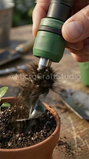 The World’s Smallest Power Tool? Industrial Green Mini Soil Auger Drill Attachment