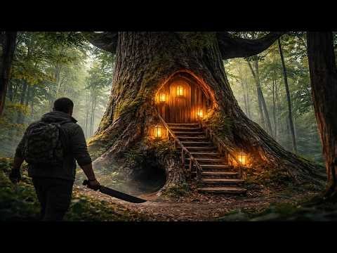 Giant Tree Secret Shelter 🌳🏕️ Full Highlights from Start to Finish in 12 Minutes
