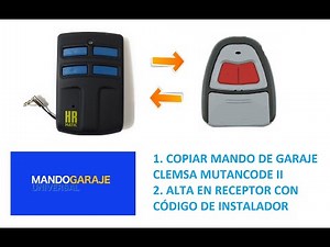 ✔️ COPIAR MANDO GARAJE CLEMSA MUTANCODE CON CONTROL DE ACCESOS Y CÓDIGO DE INSTALADOR ⚠️