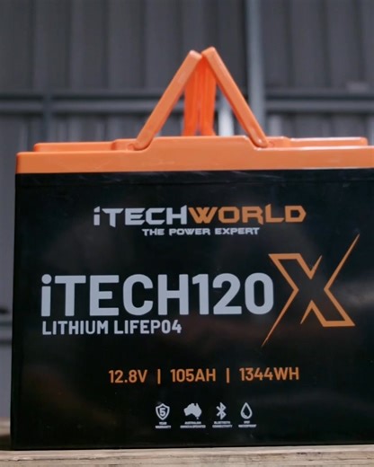 🛻 iTECH120X 105AH LITHIUM BLUETOOTH BATTERY 🔥 $649 ✅ 10kg – equivalent AGM weighs approx. 60kg ✅ 105Ah usable capacity ✅ Drop-in replacement ✅ Compatible with all chargers ✅ IP67 Waterproof ✅ Suitable for under-bonnet and external caravan use ✅ 5 Year Australian Warranty 🛡️ IEC: 62619 Certification 🇦🇺 Australian Designed and Developed | iTechworld
