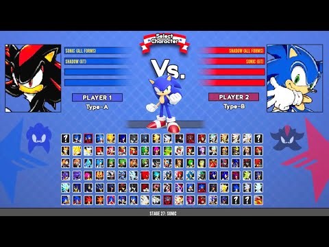 Sonic all forms & Shadow GT VS Shadow all forms & Sonic GT I Sonic Mugen Battle HD
