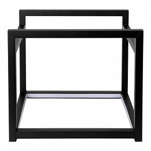 Eastern Tabletop Lighted Levels 13 3/8" x 11" x 11 3/8" Tall Square Black Powder-Coated Stainless Steel Riser Frame with LED Lights