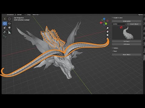 Easy way to create horns and scales in Blender (Sculpt to curve Addon v1.1)