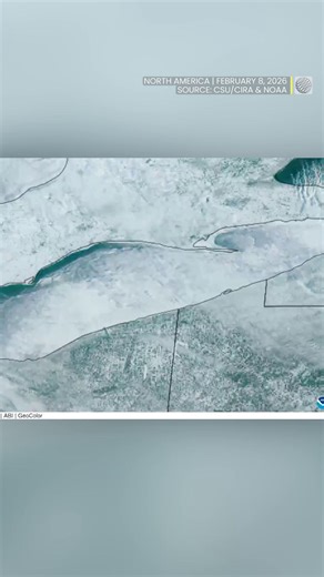 Witness the incredible power of nature as a massive crack, over 130 kilometres long, rips through the frozen surface of Lake Erie, spanning nearly the entire lake. Watch more video: https://ow.ly/xQrO50Yeqek | The Weather Network