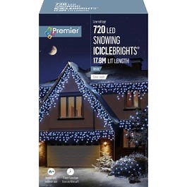 Premier Decorations 720 LED Snowing Icicles Lights with Timer
