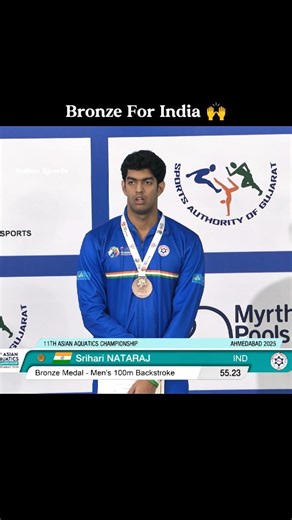 Indian Sports | Indian Athletes on Instagram: "Indian swimmer and two-time Olympian Srihari Nataraj recently had a stellar performance at the Asian Aquatics Championships 2025 in Ahmedabad. He secured a record-breaking total of seven medals (three silver and four bronze), the best-ever haul by an Indian swimmer at the event. His medals included individual silvers in the 200m freestyle and 50m backstroke, and a bronze in the 100m freestyle and 100m backstroke. He also contributed to multiple rela