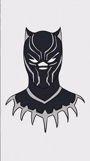 Step by Step Drawings Black Panther in Easy Way