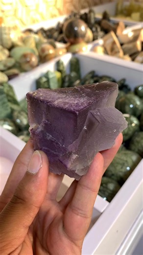 🟢 Mineral: Fluorite – Balochistan, Pakistan 🇵🇰 Locality: Balochistan, Pakistan 🇵🇰 🟢 Description: An exceptional and highly aesthetic Fluorite specimen beautifully crystallized from the mineral-rich region of Balochistan. This impressive cabinet piece showcases sharply defined cubic formations with rich violet to lavender zoning and natural stepped growth patterns. The crystal displays excellent translucency with smooth faces and well-developed geometric structure, giving it a strong archit