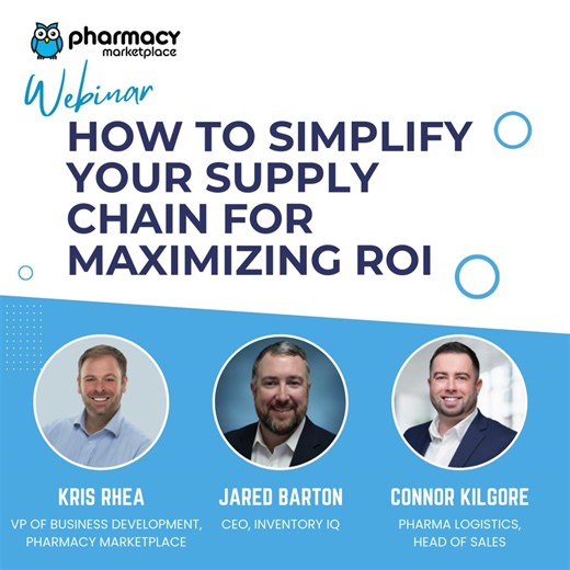 Still fighting supply chain complexity an hour before it costs you again? Too many vendors, unpredictable pricing, and shrinking margins quietly chip away at your pharmacy’s ROI every single day. That’s exactly what we’re tackling starting in 1 hour during our live webinar, How to Simplify Your Supply Chain for Maximizing ROI. Join: 🎤 Kris Rhea, VP of Business Development for Pharmacy Marketplace 🎤 Jared Barton, CEO of Inventory IQ 🎤 Connor Kilgore, Head of Sales for Pharma Logistics They’ll 