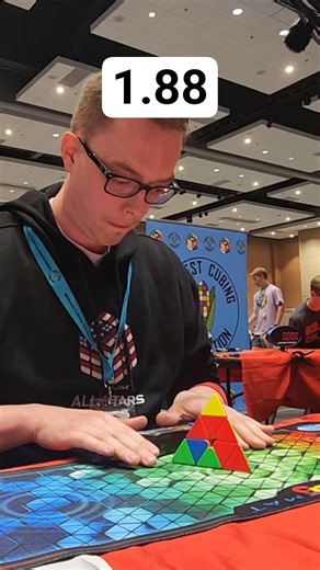 Pyraminx Solve of the Day 6/7 🍿 - 1.88 #pyraminx #rubikscube #cubing #speedcubing #puzzle #shorts