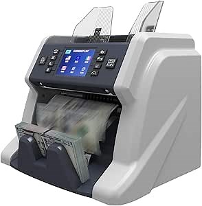 BC-40 Mixed Mixed Denomination Money Counter Machine, Multi Currency CIS/UV/MG/IR Counterfeit Detection Value Counting, PC/Printer Enabled, 3.5" Touch Screen, 2 Yr Warranty