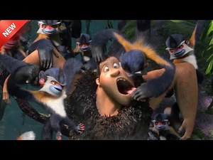 A primitive Man is surrounded by Monkeys and harassed for Bananas. Explain in Hindi