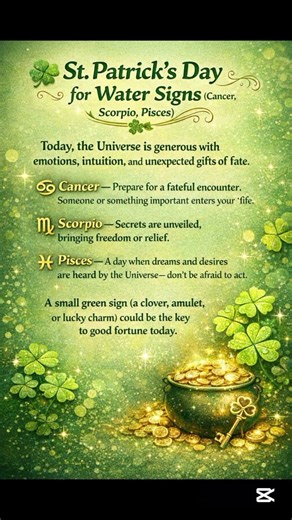 Will you find your "four-leaf clover"? #patricday #zodiac #horoscope #shorts #numerology #water