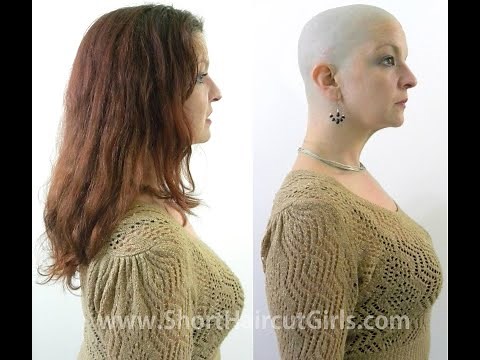 Long to Bald Makeover http://www.ShortHaircutGirls.com Bald is Beautiful