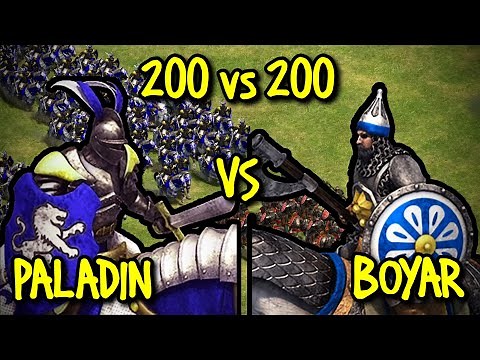 200 PALADINS vs 200 ELITE BOYARS | AoE II: Definitive Edition