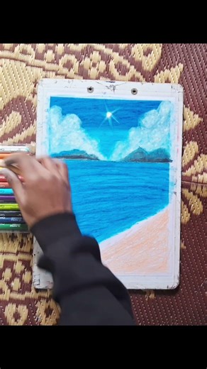 Oil pastel Ocean✨️🌊 #oilpastel #art