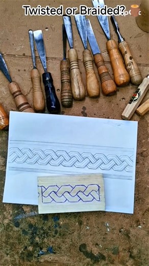 Twisted or Braided? 3 Wood Carving Techniques 🪵 #shorts #wood #woodworking #diy
