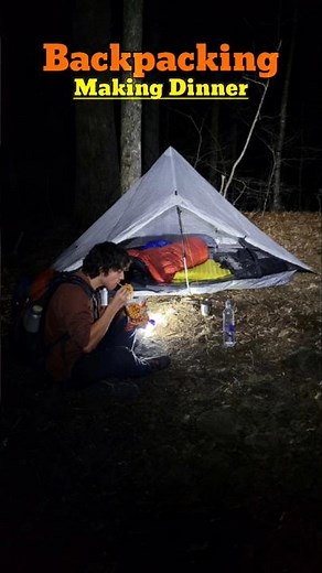 Backpacking Making Dinner