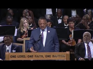 Rev. Jesse Jackson gives speech at Aretha Franklin's funeral in 2018